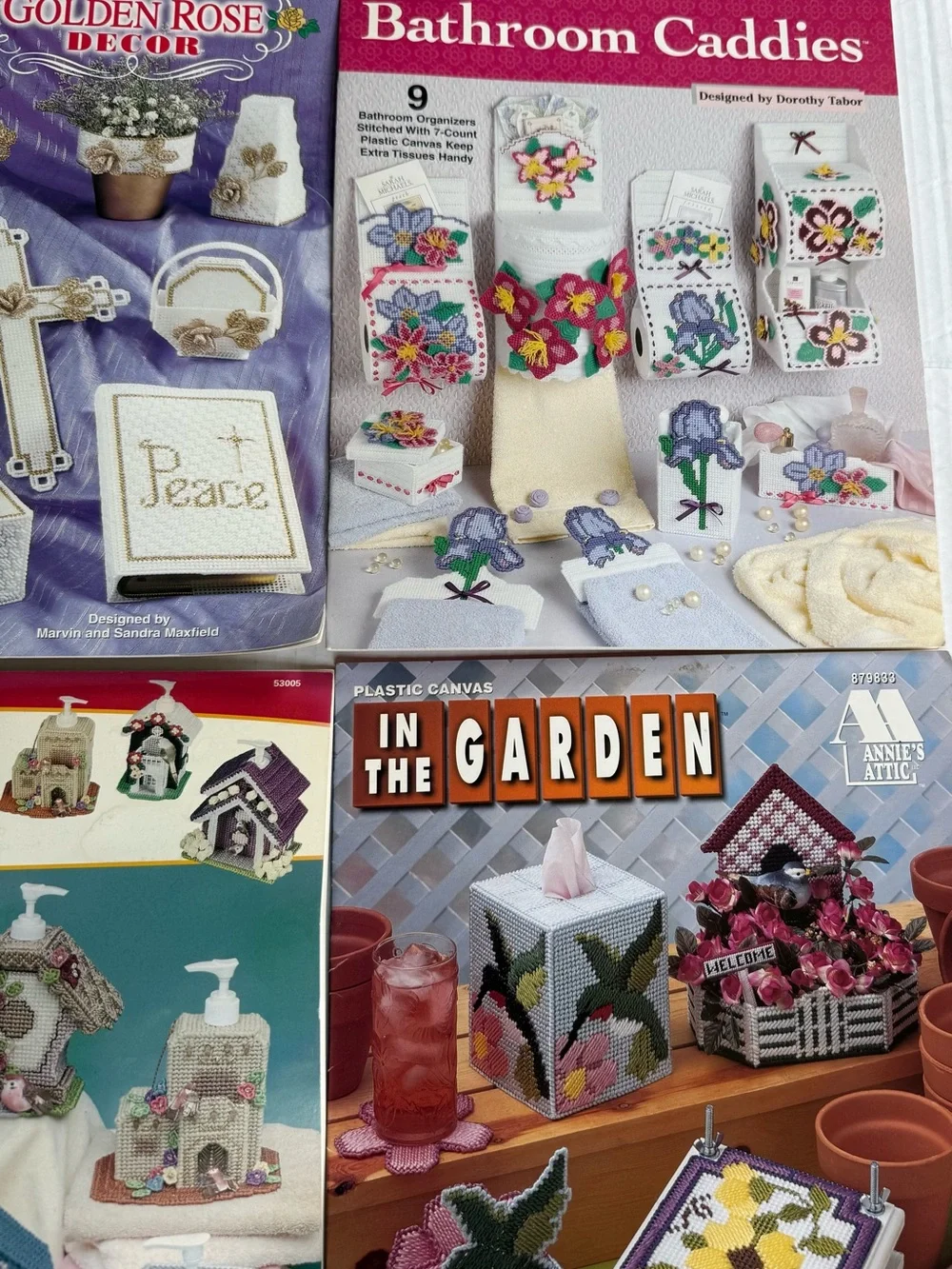 PLASTIC CANVAS Needlecraft& Others Canisters, Liquid Soap, COUNTRY CORE DESIGNS